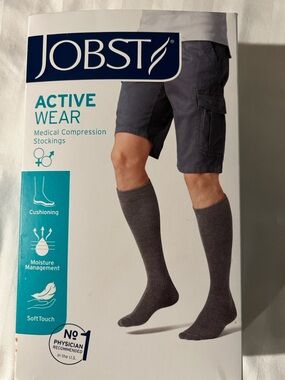 Jobst Active Wear Medical Compression Socks 15-20mmHg - White Knee-High Size XL